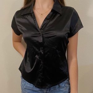 Satin black top
